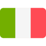 The image shows the flag of Italy with three vertical stripes: green on the left, white in the middle, and red on the right.