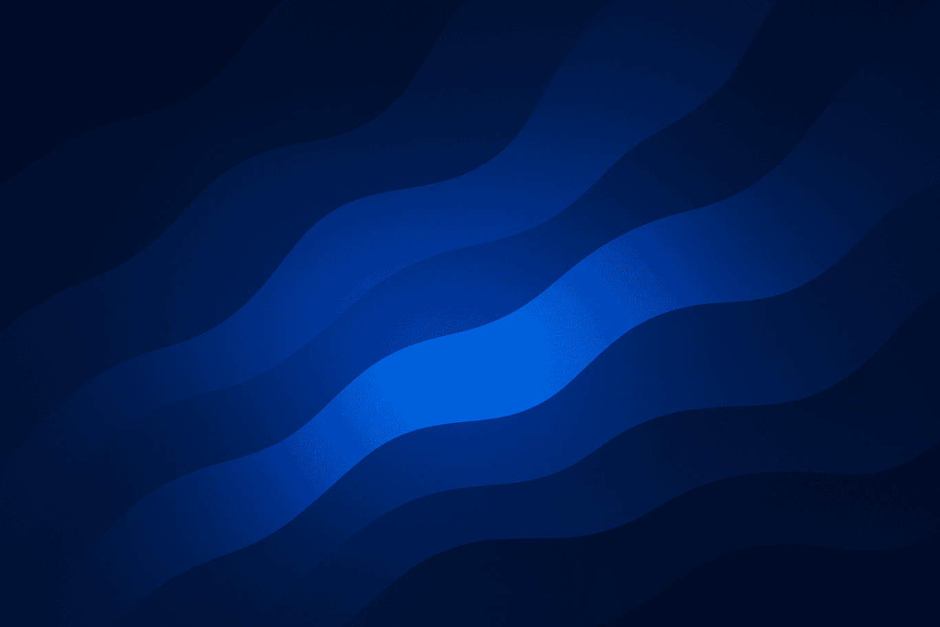 Abstract image with smooth, wavy lines in various shades of blue, creating a flowing, layered pattern across a dark background. The waves blend together, giving a sense of depth and movement.