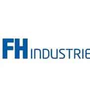 Logo with the blue letters "FH" in bold, followed by the word "INDUSTRIE" in a thinner blue font, all on a white background.