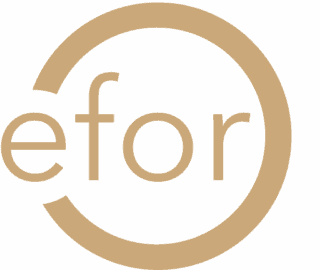 The image shows the word "efor" in lowercase, tan-colored letters, partially enclosed by an incomplete tan circle on a transparent background—perfect for a webinar on legacy devices or EUDAMED compliance.