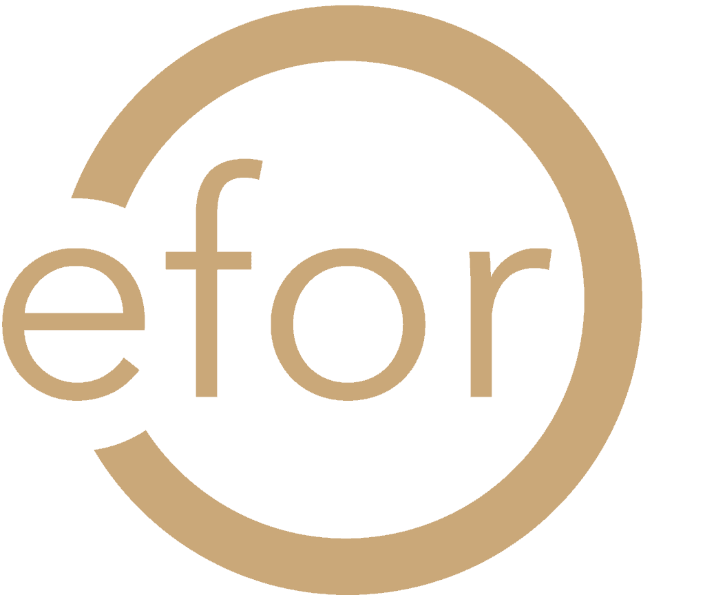 The image shows the word "efor" in lowercase, tan-colored letters, partially enclosed by an incomplete tan circle on a transparent background—perfect for a webinar on legacy devices or EUDAMED compliance.