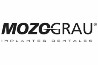 A dental implant with the MOZGRAU logo displayed prominently.