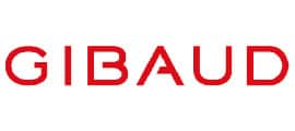 The image displays the word "GIBAUD" in bold, uppercase red letters on a white background, referencing its association with eye care and ophthalmic products.