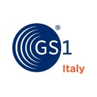 GS1 Italy logo featuring a dark blue circle with white curved lines and "GS1" in white text. "Italy" is written below in orange letters on a white background, reflecting Best Practices and alignment with UDI Standards.