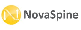NovaSpine logo with a yellow circle containing a stylized white spine and the name "NovaSpine" in gray text to the right.